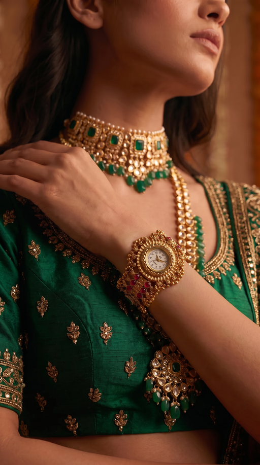 Gold ghungroo Rajwadi watch for Diwali and Dhanteras
