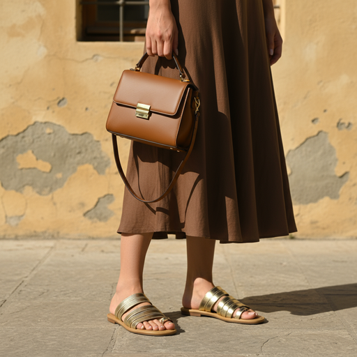 Golden Gladiator Slip Ons for Women by Cunei India