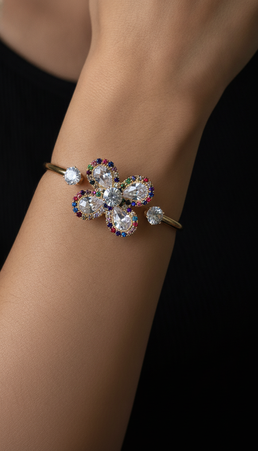 Mirror work cuff bracelet for Lohri bonfire