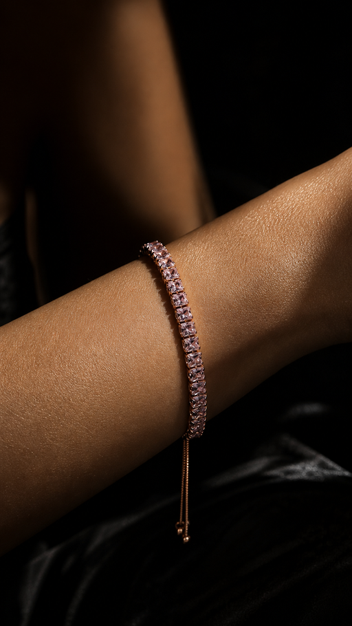 Rose Gold Tennis Bracelet under ₹1,000 by Cunei India