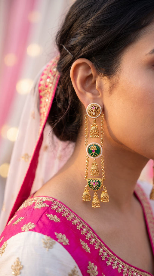 Kashmiri earrings guide — long vs short, Cunei India