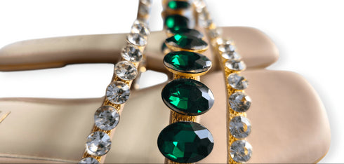 Emerald Green Flat Sandals