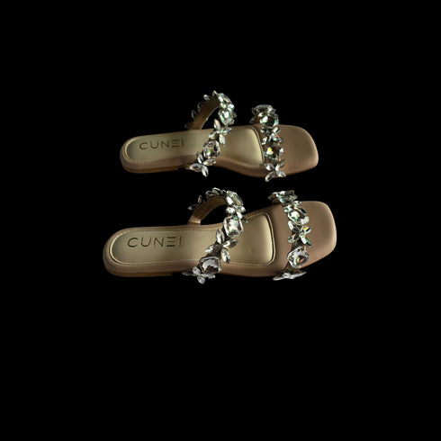 Crystal Two Strap Flat Sandals