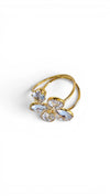 White Crystal Flower Ring - Party & Wedding Wear