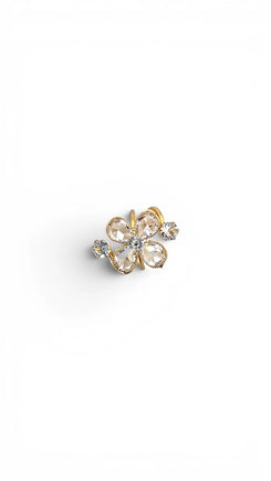 White Crystal Flower Ring - Party & Wedding Wear
