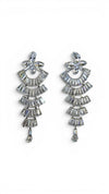 White Crystal Cascading Earrings for Women - Party & Wedding Wear