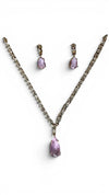 Light Pink & Gold Necklace Earrings Set for Women - Party & Wedding Wear