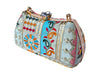 Light Blue Patchwork Chain Strap Clutch Bag