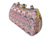 Light Pink Embroidered Chain Strap Clutch Bag