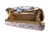 Light Pink Embroidered Chain Strap Clutch Bag
