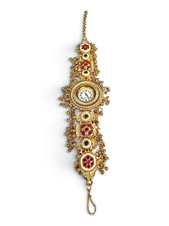 Heritage Red Stone Work and Pearl Rajwadi Watch for Women