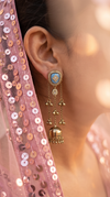 Aqua Stone Kashmiri Earrings for Women