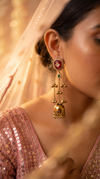 Maroon Stone Kashmiri Earrings for Women