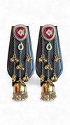 Maroon Stone Kashmiri Earrings for Women
