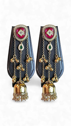 Maroon Stone Kashmiri Earrings for Women