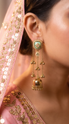 Mint Stone Kashmiri Earrings for Women