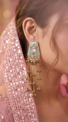 Light Blue Meenakari Cascading Jhumka Earrings
