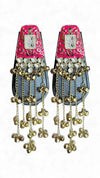 Pink Meenakari Cascading Jhumka Earrings