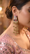 Multicolour Meenakari Cascading Jhumka Earrings
