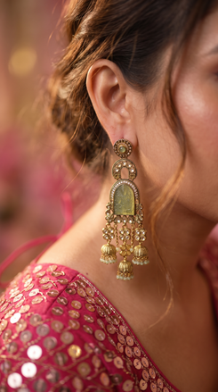 Mint Green Laxmi Dangling Earrings for Women