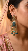 Green Laxmi Dangling Earrings for Women