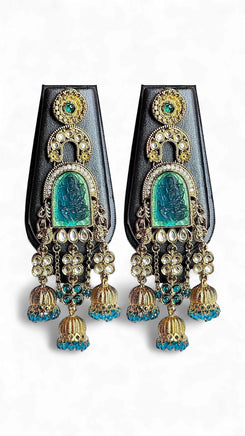 Green Laxmi Dangling Earrings for Women