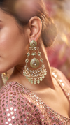 Mint Meenakari Enamel Chandbali Earrings for Women