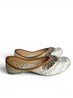 White Ghungroo Jutti for Women