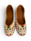 Colourful Bobble White Jutti for Women