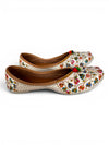 Colourful Bobble White Jutti for Women