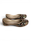 Golden Threadwork Black Jutti for Women