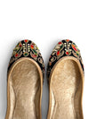 Golden Threadwork Black Jutti for Women