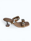 Gold and White Crystal Heels for Women - Party & Wedding Wear - Image 9 - Cunei India