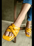 Apricot Crossed Flats - cunei
