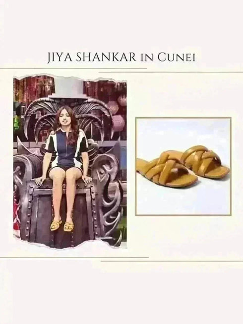 Apricot Crossed Flats - cunei