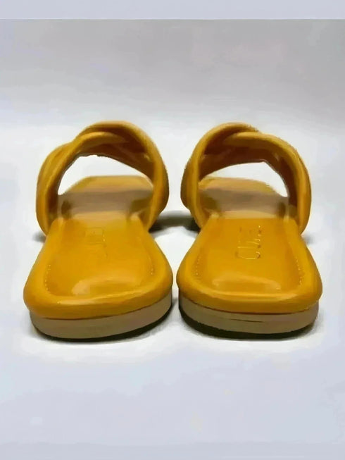 Apricot Crossed Flats - cunei