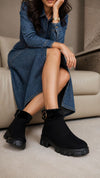 Black Furry K-Pop Boots
