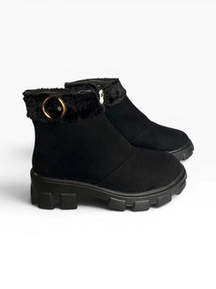 Black Furry K-Pop Boots - view 10
