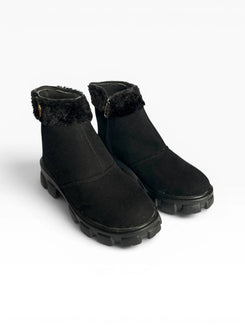 Black Furry K-Pop Boots - view 2