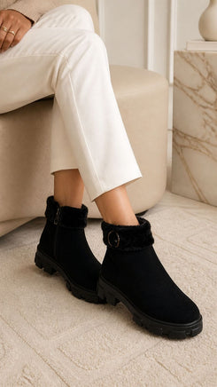 Black Furry K-Pop Boots - view 6