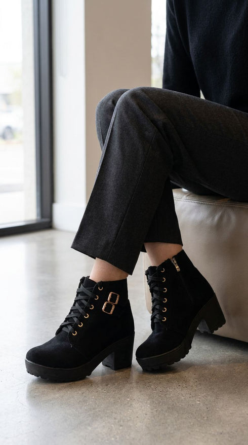 Black Laces K-Pop Boots