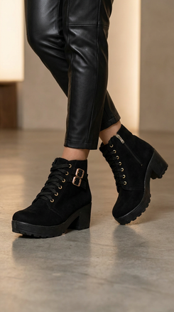 Black Laces K-Pop Boots - view 4