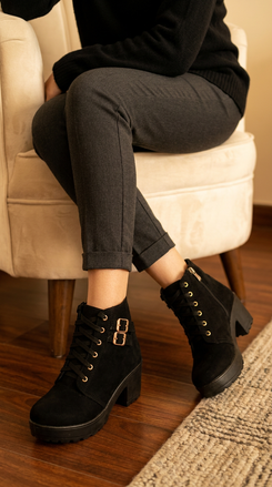 Black Laces K-Pop Boots - view 5