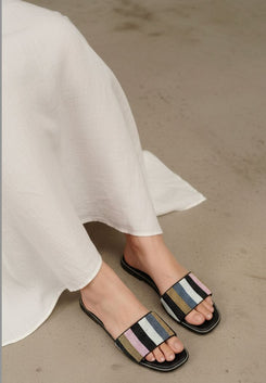 Black Multicolored Flats for Women - Daily & Office Wear - Image 3 - Cunei India