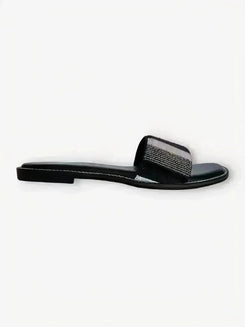 Black - Multicolored Beaded Flats - cunei