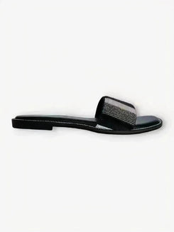 Black - Multicolored Beaded Flats - cunei