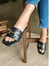 Womens Black Quilt Flats