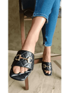 Womens Black Quilt Flats