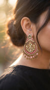 Blush Pink Chandbali Kundan Earrings for Women - view 2
