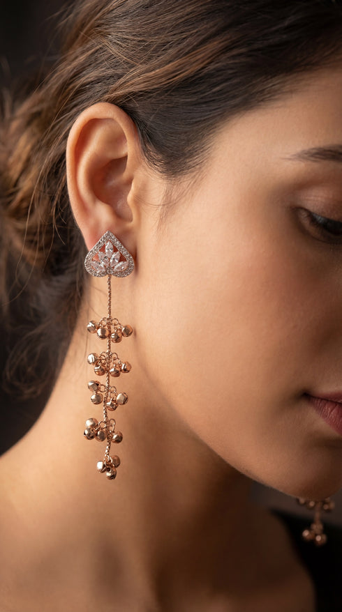 Bronze Kashmiri Delicate Earrings for Women - Party & Wedding Wear